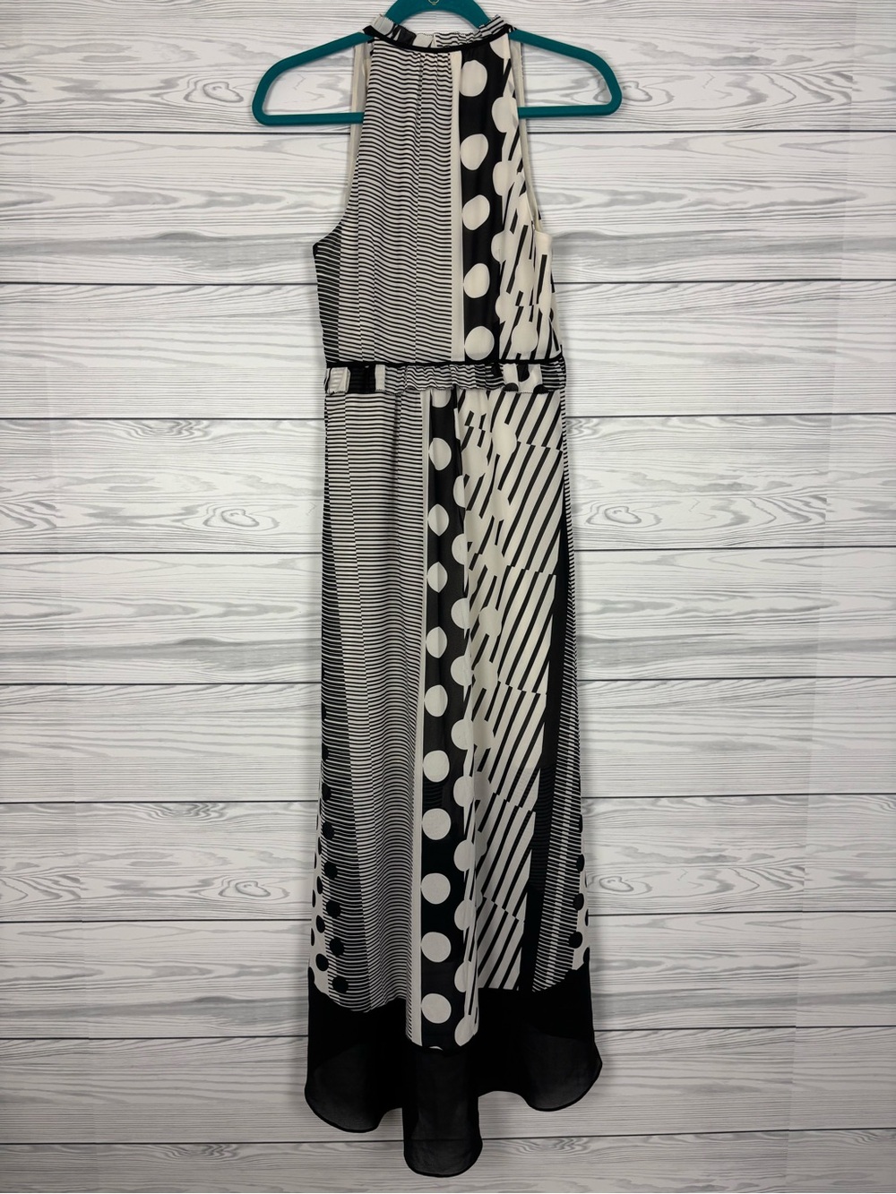 Anthropologie Maeve Polka Dot Maxi Dress Black White Size 4 - Picture 9 of 9